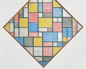 Piet Mondrian Exhibition Poster - Composition in Diamond