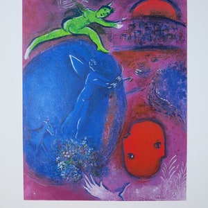 Marc Chagall Ausstellungsposter - Der Traum von Lamon und Dryas - Buchillustrationen - Das Israel Museum - Druck - 1984