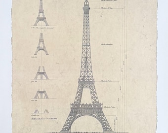 La Tour Eiffel exhibition poster - Paris - historical building - construction of the Eiffel Tower - architecture - art print - architect