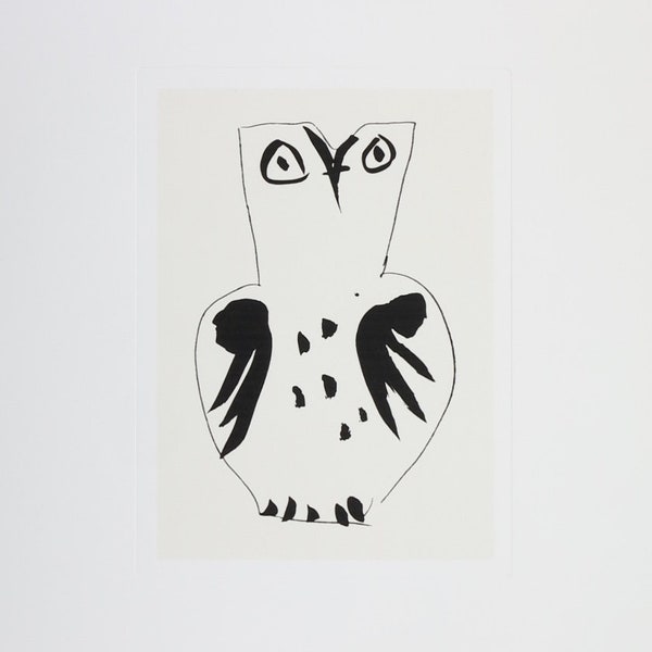 Pablo Picasso exhibition poster - Chouette - the owl - museum print - excellent - silkscreen paper