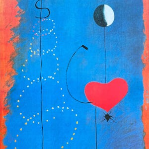 Joan Miro exhibition poster - Ballarina II - museum artist - art print - surrealism - offset litho