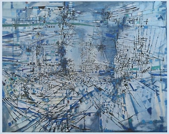 Maria Helena Da Silva exhibition poster - Composition - museum artist - art print - abstract expressionism - art informel