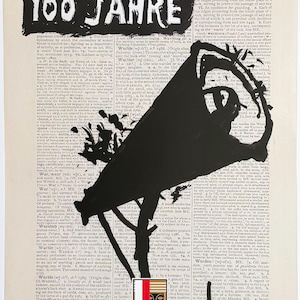 Manifesto della mostra di William Kentridge - Disegno per la lettura di seconda mano - artista del museo - stampa artistica - arte contemporanea