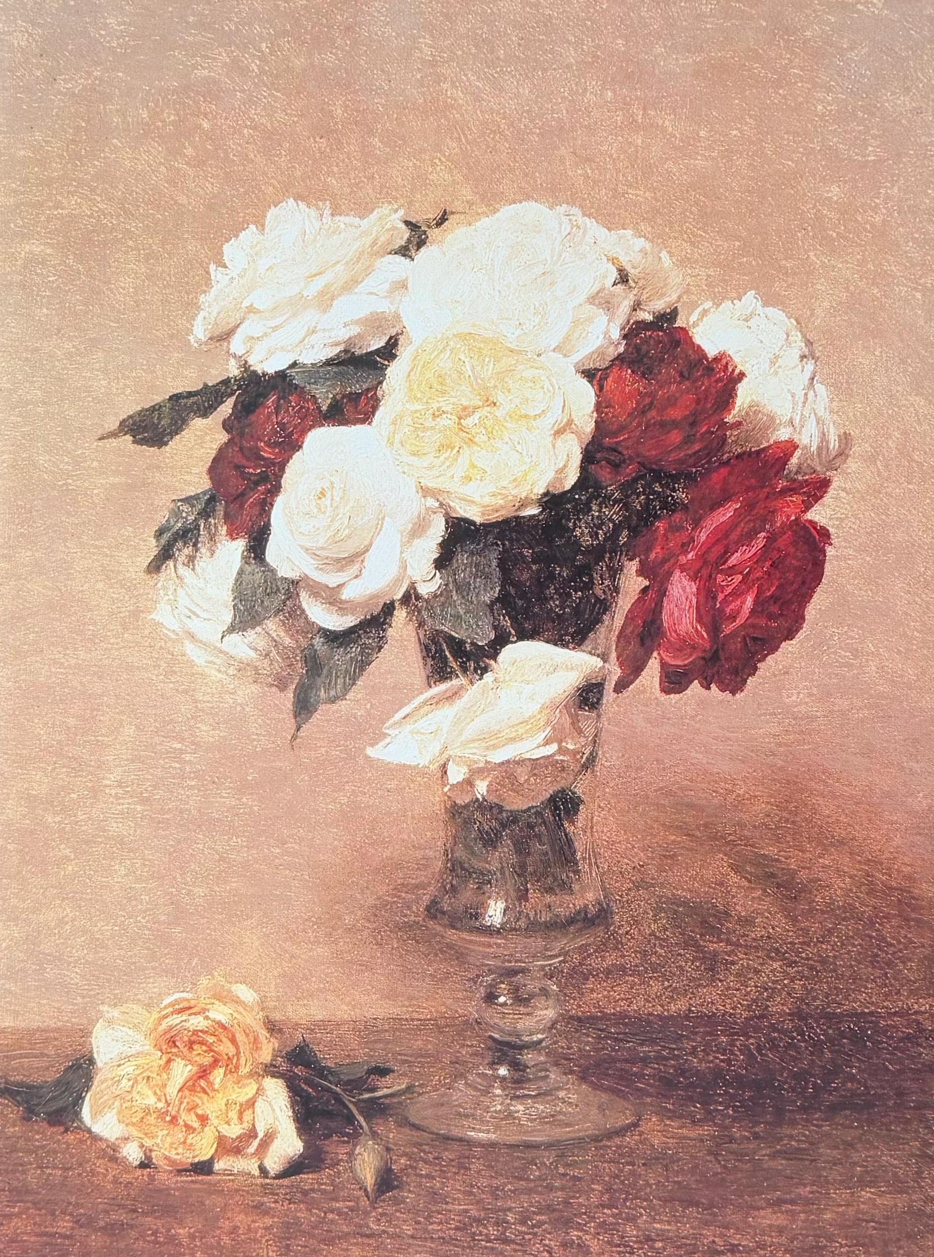 アンリ・ファンタン＝ラトゥール展ポスター - 花瓶のバラ - 花 - 静物