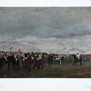 Cartel de la exposición de Edgar Degas - Las carreras - Galería Nacional de Arte - Washington DC - Impresión de arte vintage - Década de 1970