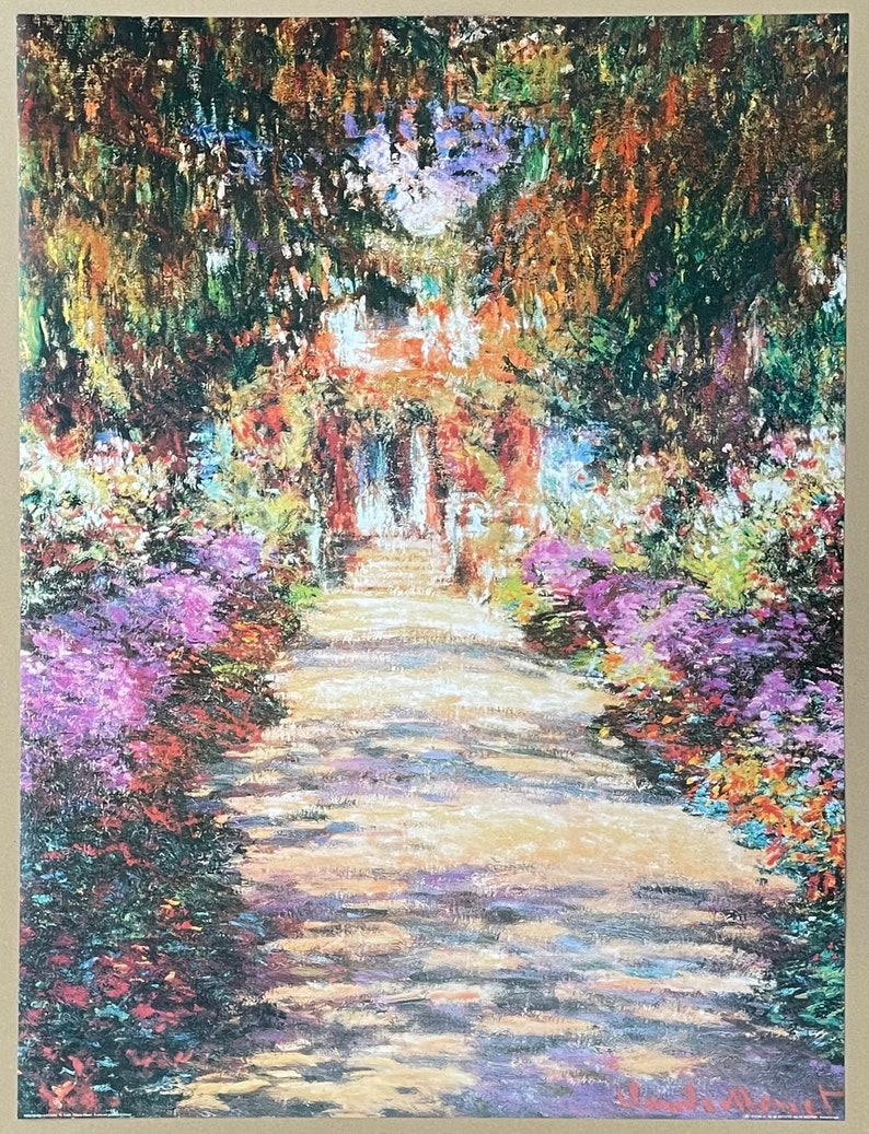 Claude Monet exhibition poster An Avenue in Monet's garden impressionist romantic museum artist art print image 2