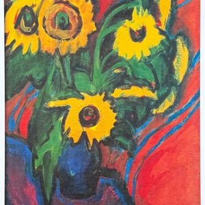 Ernst Ludwig Kirchner utställningsaffisch - Solrosor - tysk expressionist - museikonstnär - konsttryck