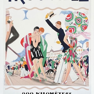 Trouville exhibition poster - Swimming - Sun -  La Piscine - France - pool - Advertisement - Tourism - Travel - art print - reproduction
