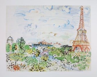 Raoul Dufy exhibition poster - La Tour Eiffel - Paris - museum print - excellent condition - 1999