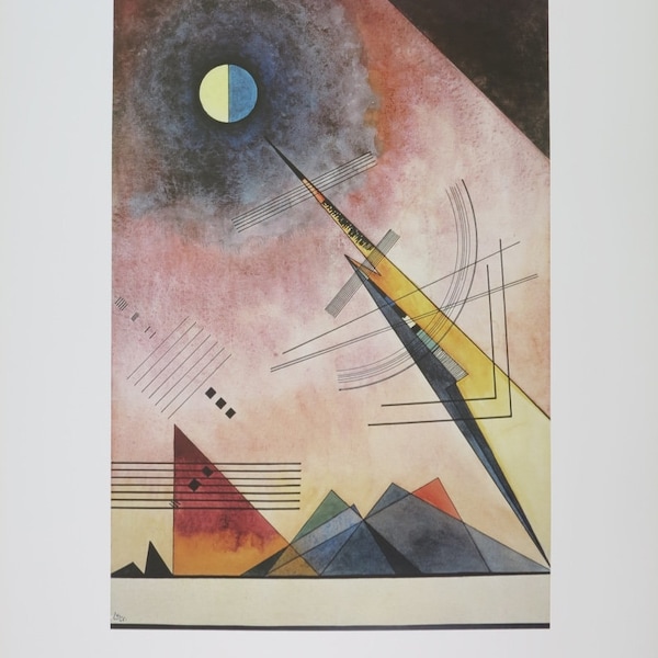 Affiche d’exposition Wassily Kandinsky - Hinauf, 1925 - impression de musée - cubisme - lithographie offset - 1992