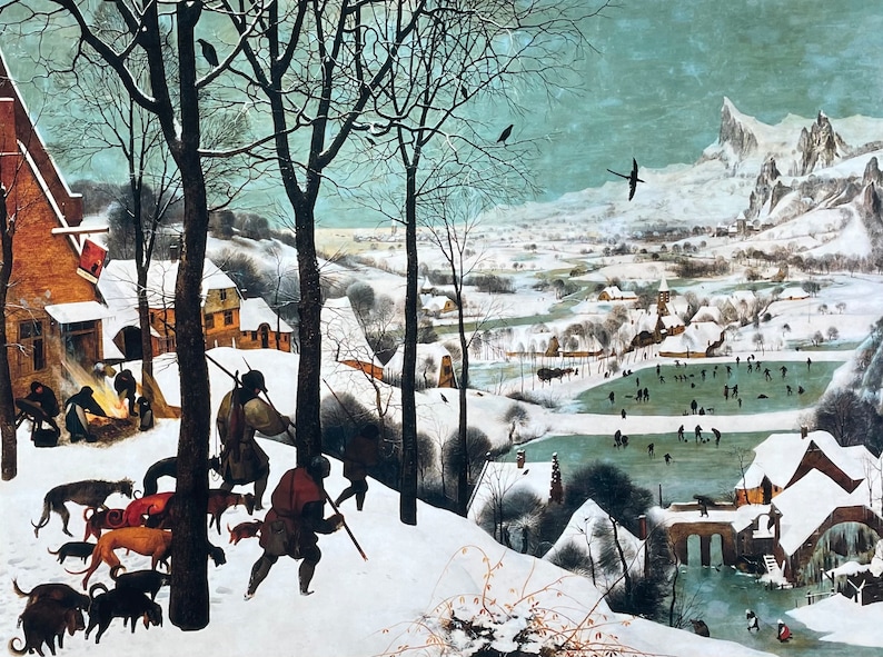 Pieter Breugel the Elder exhibition poster The Hunters in the Snow museum artist art print excellent image 1