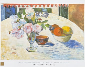 ポール・ゴーギャン 静物画 ポスター 額装品 オレンジのある静物画 ポール・ゴーギャン ヴィンテージプリント 1950