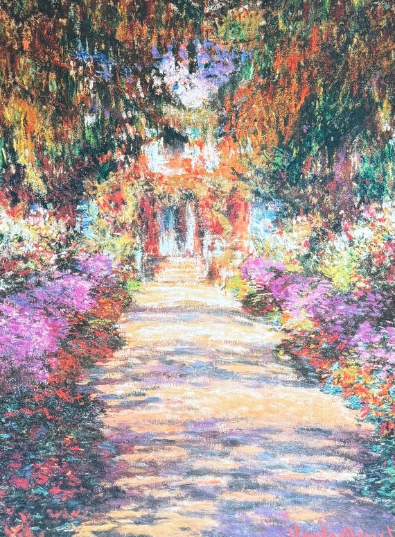 恩典之路 クロード・モネ、「The Garden Path at Giverny」、厳選