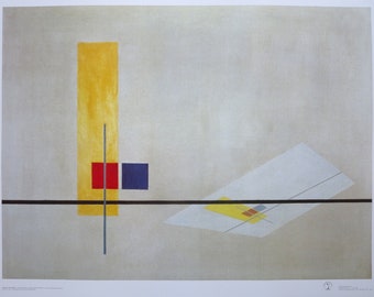 Laszlo Moholy-Nagy exhibition poster - Composition Z 1 - BAUHAUS - early museum print - 1988