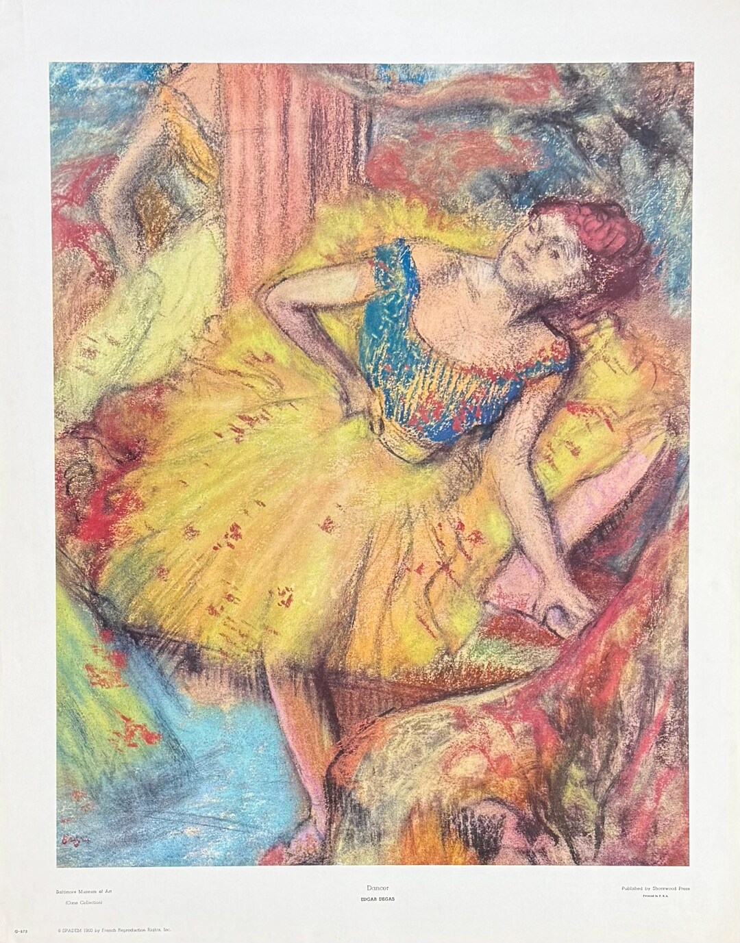 Degas vintage ART poster【踊り子】 Edgar Degas Exhibition Poster - Dancer - Museum Artist - Art Print
