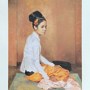 Cartel de la exposición de Sir Gerald Kelly: Perla birmana, retrato femenino, artista de museo, impresión artística, 1999
