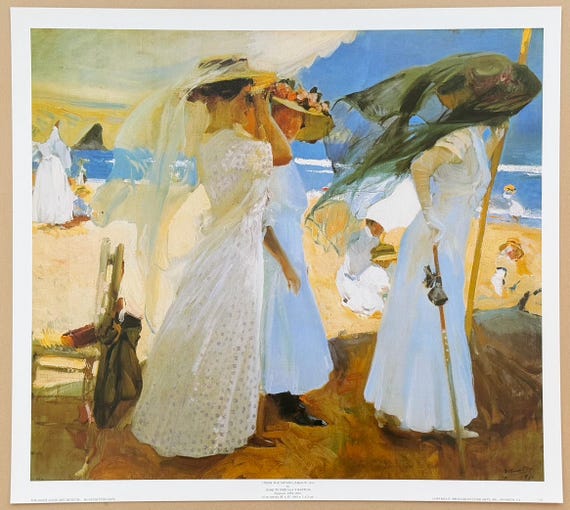 展示品ELBA ALVAREZエルバアルバレスJERICHOシルクスクリーン版画 Joaquin Sorolla Y Bastida Exhibition Poster - Under the Awning