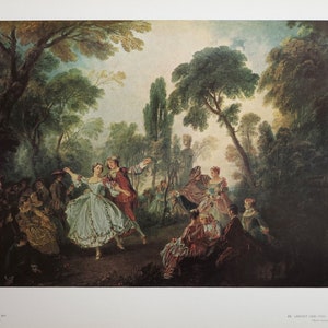 Cartel de la exposición Nicolas Lancret - La Comargo Dancing - National Gallery of Art - Washington DC - vintage print - 1970s