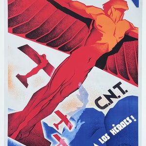 Arturo Ballester Ausstellungsplakat - C.N.T. - Loor a los Heroes - Spanischer Bürgerkrieg - dekorativer Kunstdruck - Reproduktion - Offset Litho