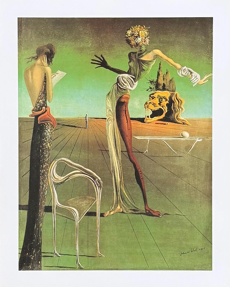 Salvador Dali Exhibition Poster - Femme a Tete De Roses - Surrealist ...