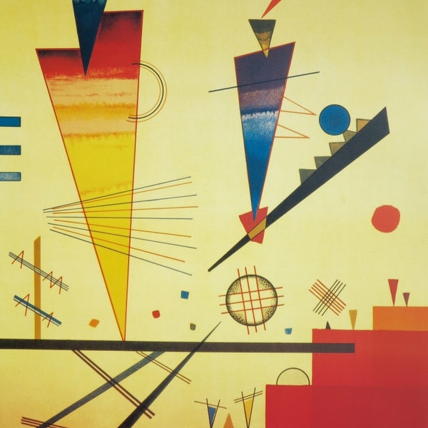 Affiche de l’exposition Vassily Kandinsky - Merry Structure - artiste du musée - tirage d’art vintage - 1999