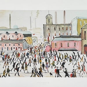 Afiche de la exposición de LS Lowry: Going to work (Ir al trabajo), artista del museo, impresión artística
