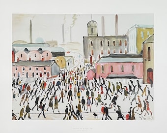 LS Lowry exhibition poster - Going to work - museum artist - art print