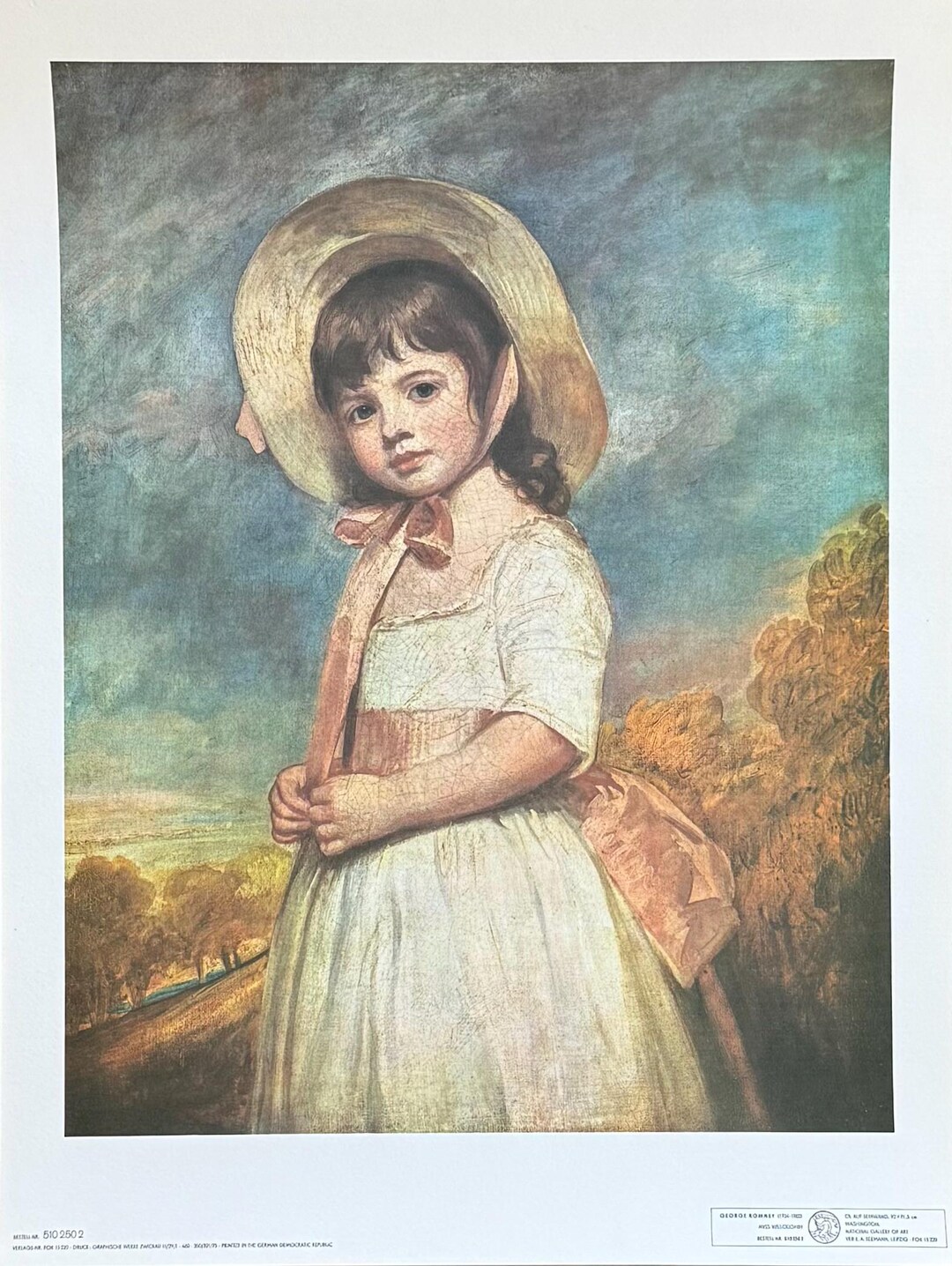 George Romney Exhibition Poster - Miss Willoughby - Art Print - 1975 - Etsy