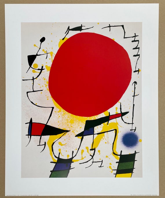 Joan Miro Exhibition Poster - Le Soleil Rouge - the Red Sun
