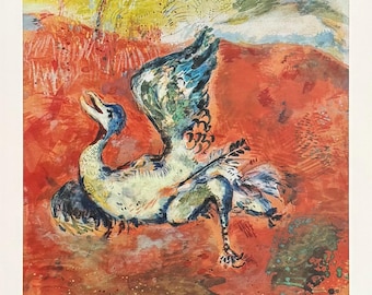 Marc Chagall exhibition poster - Wounded Bird - art print - 1970s