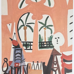 Pablo Picasso exhibition poster - L&#39;Atelier - portrait - museum artist - art print - 1999