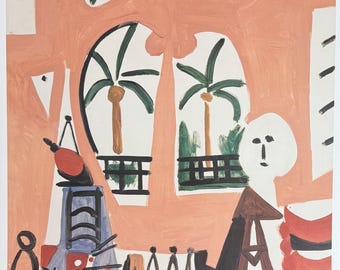 Pablo Picasso exhibition poster - L'Atelier - portrait - museum artist - art print - 1999