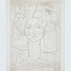 Pablo Picasso exhibition poster - Portrait of Françoise, dressed in a suit - female portrait - museum artist - art print