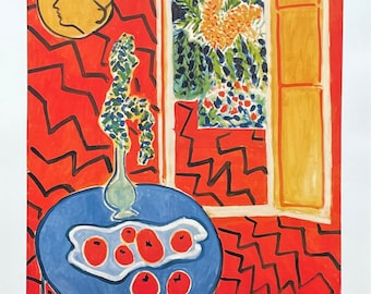 Henri Matisse exhibition poster - red interior - still life - room - French Art - museum artist - art print