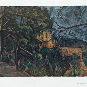 Cartel de la exposición de Paul Cezanne - Le Chateau Noir - El castillo negro - Galería Nacional de Arte - Washington DC - Impresión de arte vintage - Década de 1970