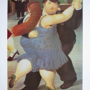 Fernando Botero Ausstellungsplakat - Tänzer - Museum Künstler - Kunstdruck - Offset Litho - 1991