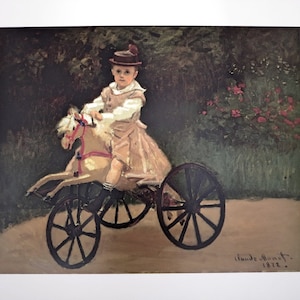 Claude Monet print - Jean Monet on his Hobby Horse - 1872 - large 39''x 27'' - lithograph museum poster - high quality