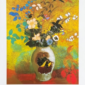 Cartel de la exposición de Odilon Redon - Flores exóticas en un jarrón - Naturaleza muerta - Flores - Artista del museo - Impresión artística