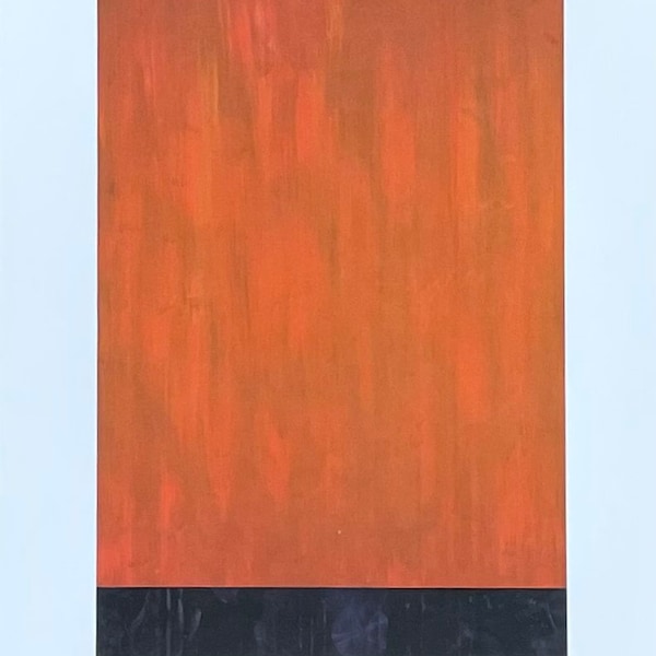 Gunther Forg Ausstellungsplakat - Ohne Titel II - rot schwarz - Museumskünstler - Kunstdruck - 1999