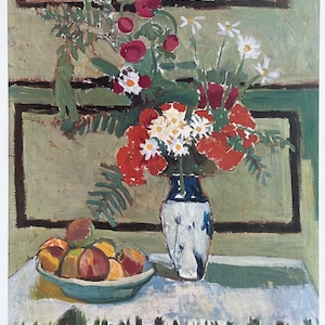Cartel de la exposición Henri Matisse - Flores y frutas - naturaleza muerta - habitación - Arte francés - artista del museo - impresión de arte