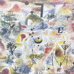 Paul Klee exhibition poster - Abstract Painting - cubism - museum artist - art print