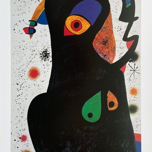 Joan Miro exhibition poster - Vladimir - museum artist - art print - surrealism - offset litho - 1996