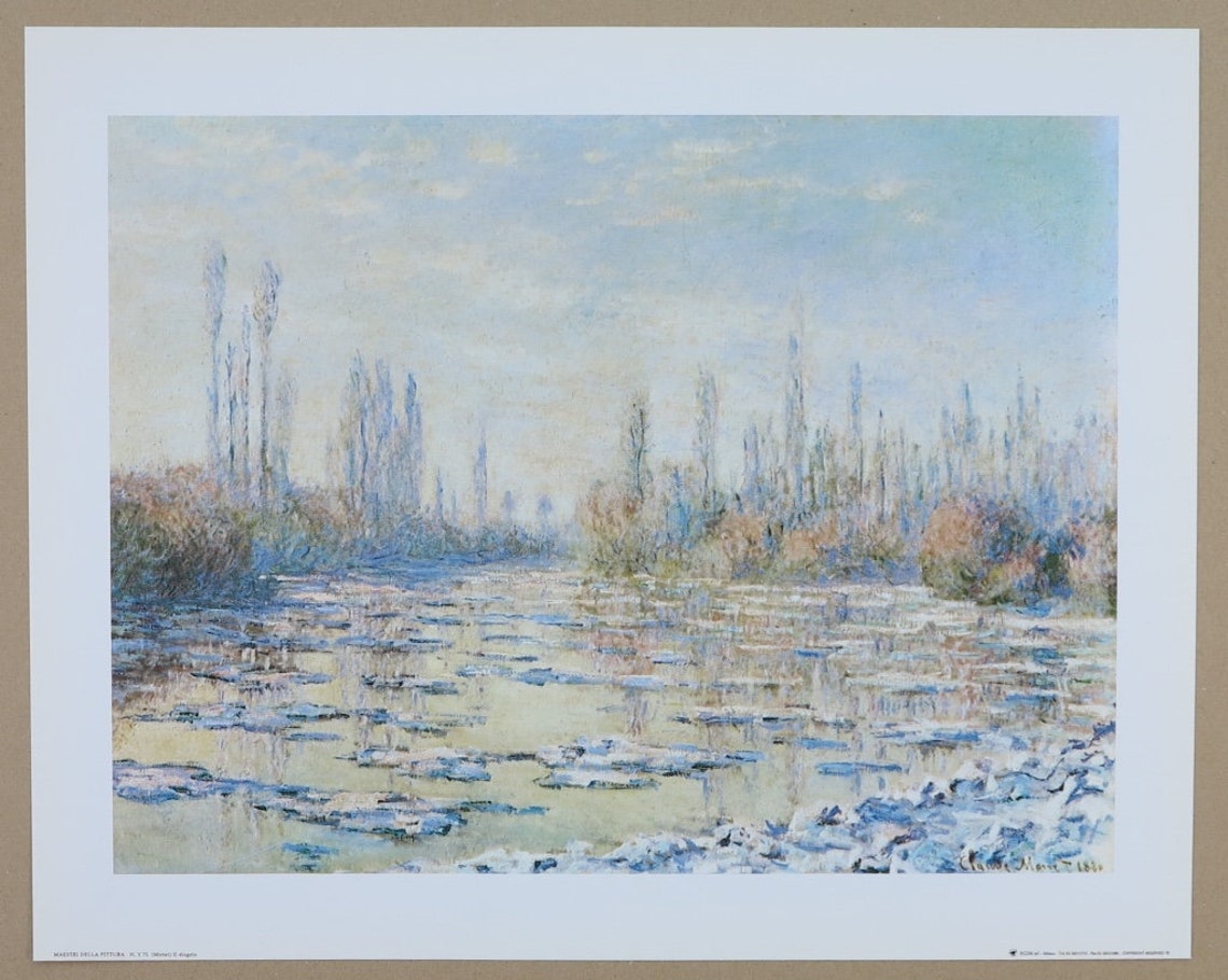 Claude Monet Exhibition Poster the Thaw Lake River - Etsy