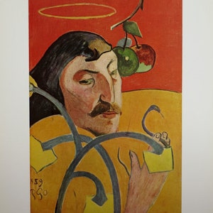 Cartel de la exposición Paul Gauguin - Autorretrato - Galería Nacional de Arte - Washington DC - impresión vintage - 1970s
