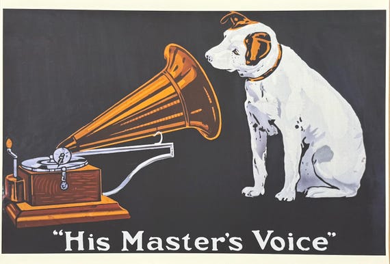 フランシス・バラード展ポスター - 主人の声 - 蓄音機 - 犬 - 録音