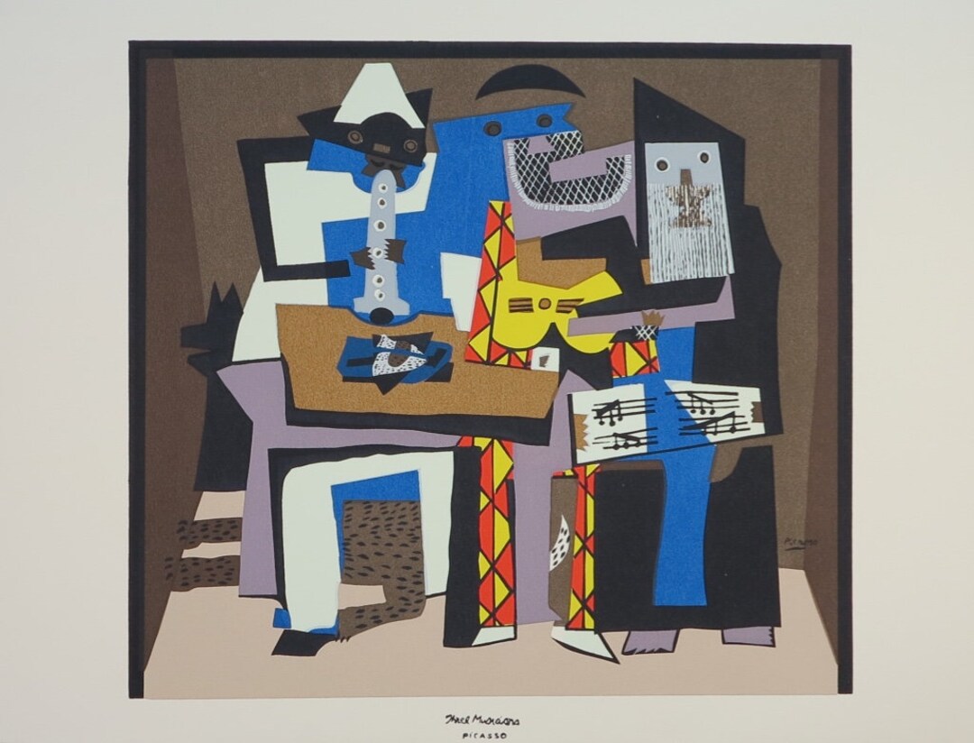 Pablo Picasso Exhibition Poster Three Musicians Early Museum Print