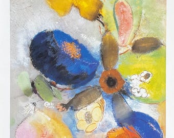 Cartel de la exposición de Odilon Redon - Flores - Naturaleza muerta - Artista de museo - Lámina artística