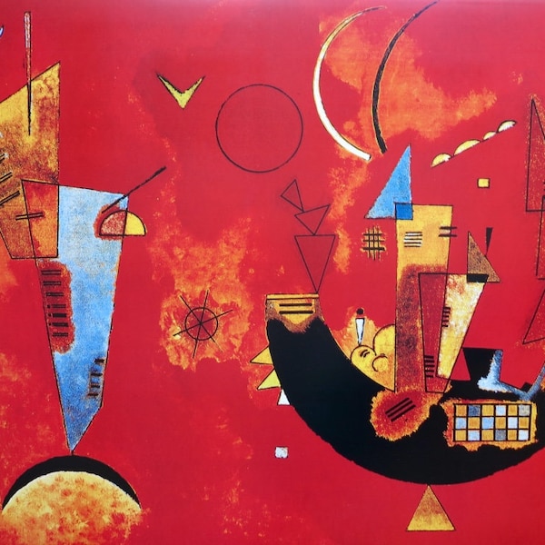 Affiche de l’exposition Kandinsky - Mit und gegen - rouge - impression de musée vintage