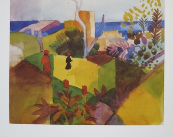 Affiche d’exposition August Macke - Paysage en mer - expressionniste - artiste de musée - estampe d’art - landschaft am meer