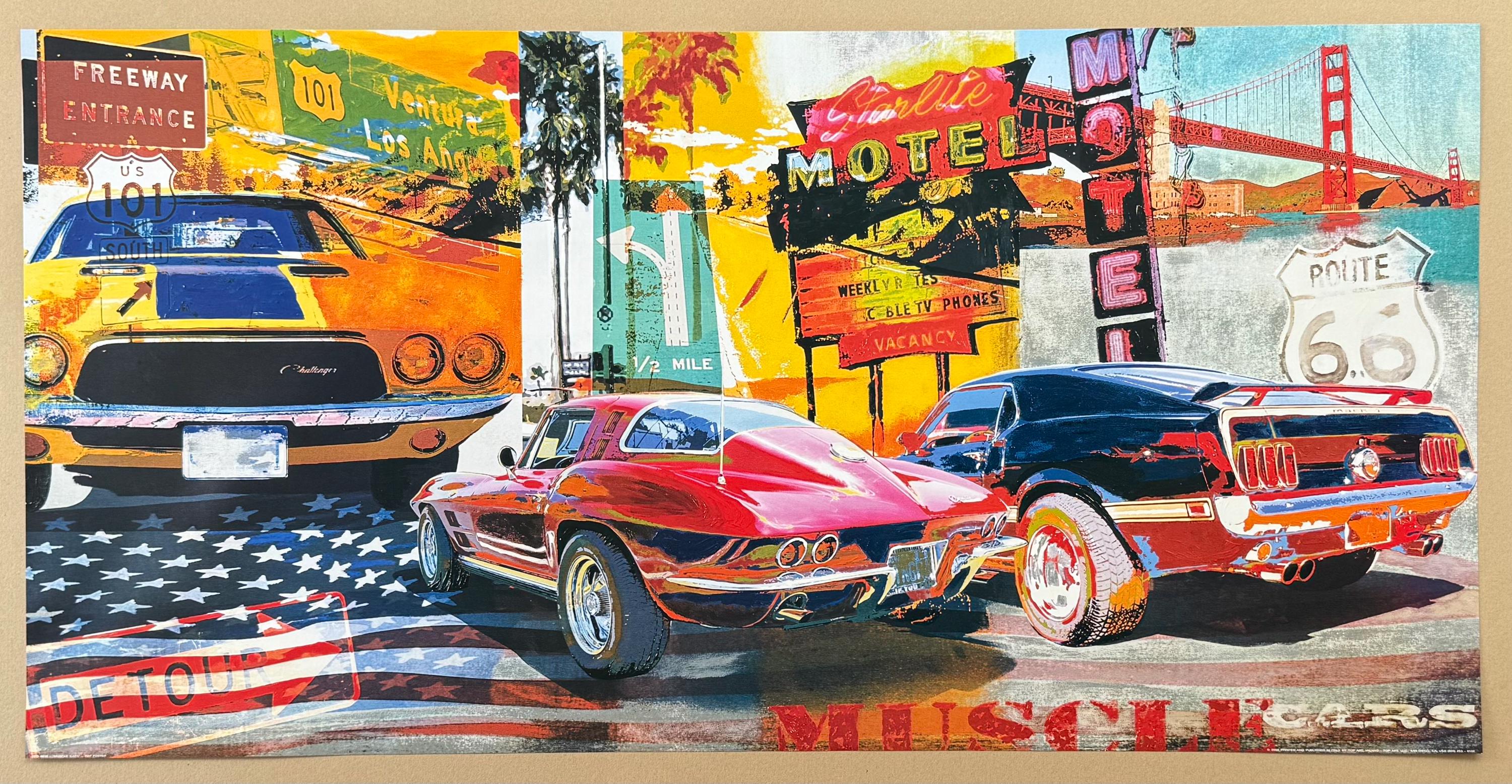 Cars Poaster Muscle Cars Exhibition Poster - Corvette - Challenger - Camaro ...